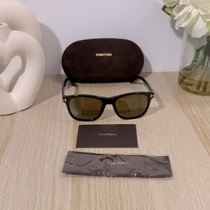 Tom Ford Black and Brown Sunglasses with Case